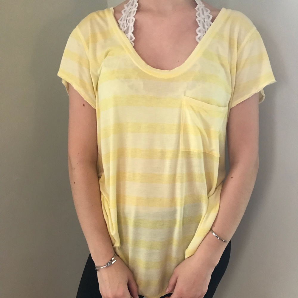 Calvin Klein Scoop Neck Shortsleeve Stripe Tee